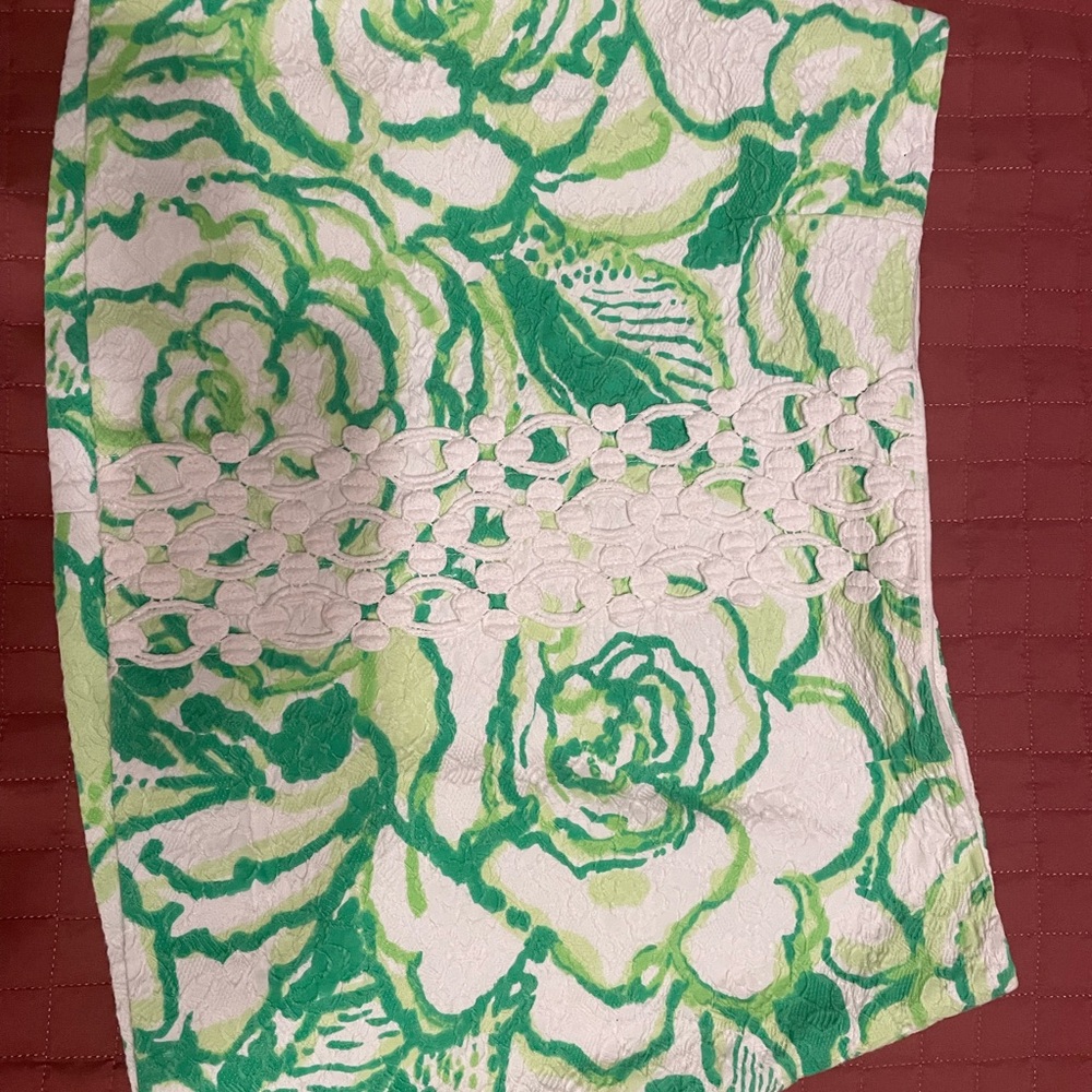 Floral Green and White Skirt